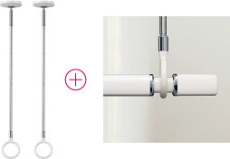 ポールと四角い物干し竿のイメージ